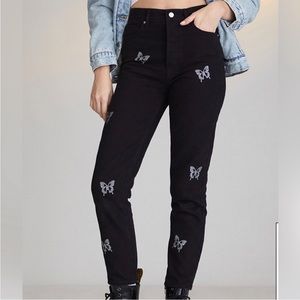 NEW PacSun Black Butterfly Jeans